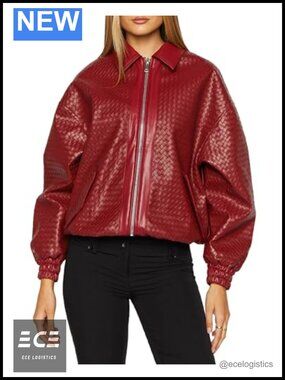 Faux Leather Oversized Zip Up Motorcycle Jacket Women Trendy Winter Coat